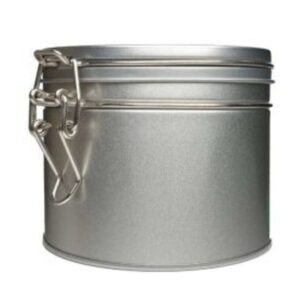 Scatola da tè rotonda 50g – Argento semplice